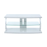 Aileen - TV Stand - White & Clear Glass