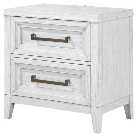 Marielle - 2-Drawer Nightstand Bedside Table - Distressed White