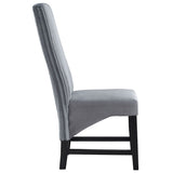 Kini - Side Chair (Set of 2) - Gray Corduroy & Black Finish