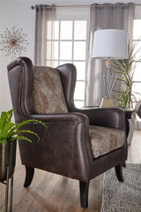 Elmbrook - Upholstered Wingback Accent Club Chair - Brown