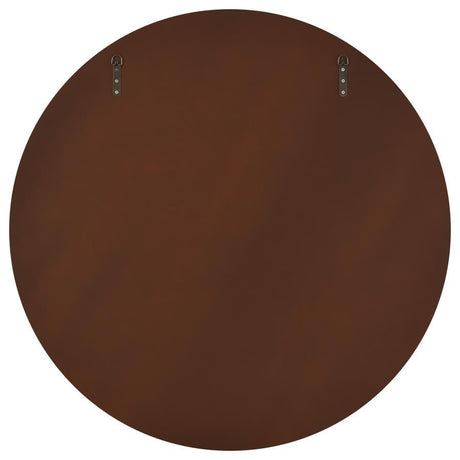 Dexter - Round Reeding Frame Wall Mirror - Brown