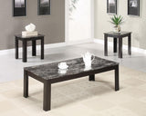 Rhodes - 3 Piece Faux Marble Top Coffee Table Set - Gray