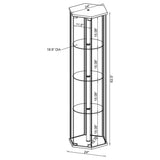 Zahavah - 4-Shelf Hexagonal Clear Glass Curio Cabinet