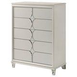 Olivia - 5-Drawer Bedroom Chest Of Drawers - Pearl White