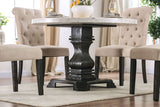 Elfredo - Round Table - White / Antique Black