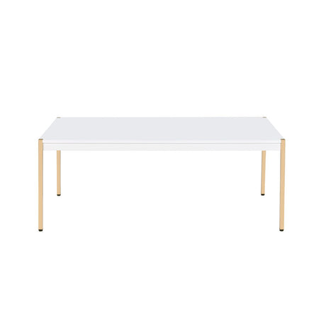 Otrac - Coffee Table - White & Gold Finish