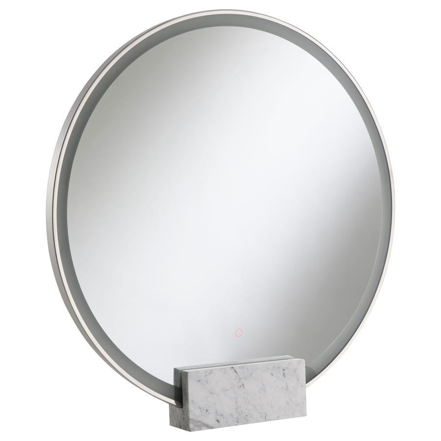 Jocelyn - Round LED Vanity Mirror White Marble Base