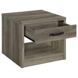 Felix - 1-Drawer Engineered Wood Side End Table - Gray Driftwood