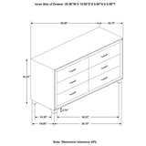 Melody - 6-Drawer Upholstered Dresser