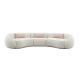 Sahara - Sectional Sofa With 3 Pillows - Beige Boucle