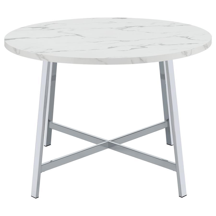 Alcott - Round Dining Table Faux Marble - Carrara