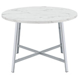 Alcott - Round Dining Table Faux Marble - Carrara