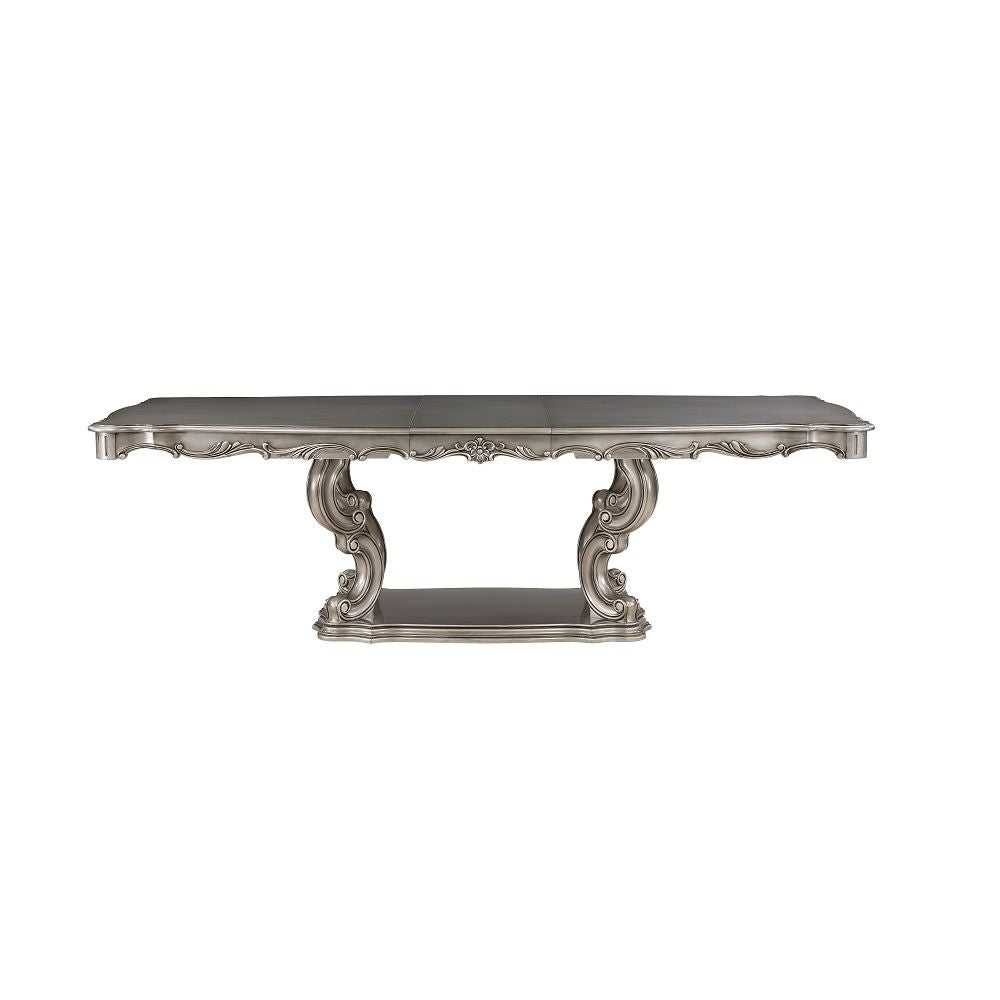 Ariadne - Dining Table With Pedestal - Antique Platinum