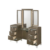 Skylar - Vanity Desk - Led & Dark Champagne