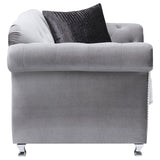 Frostine - Upholstered Rolled Arm Tufted Accent Chair - Silver