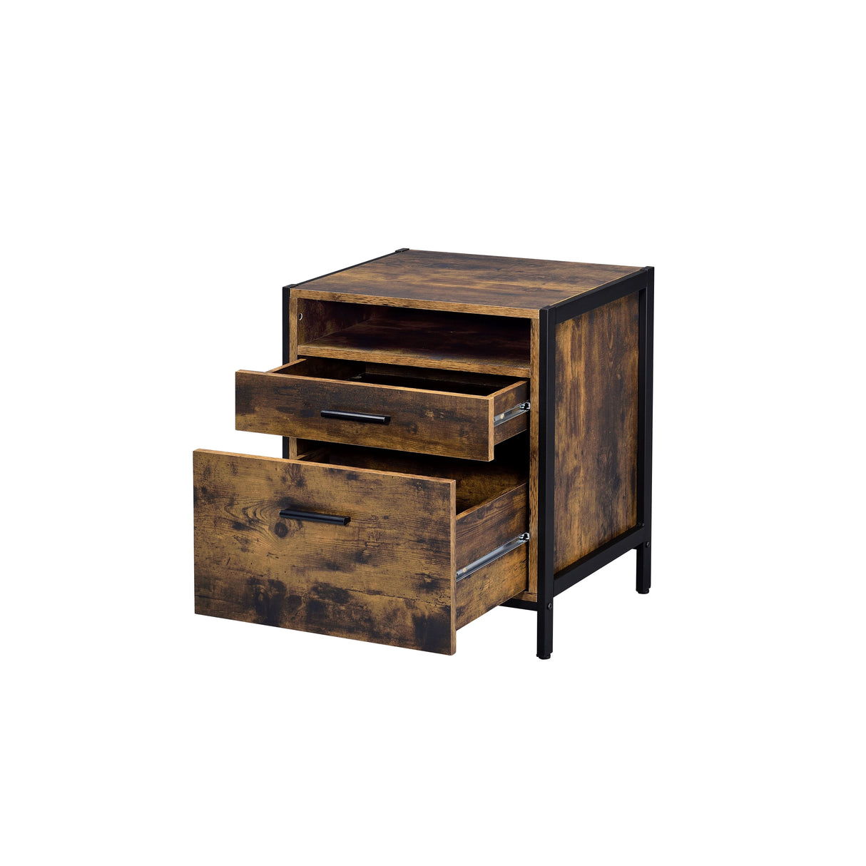 Juvanth - Nightstand - Rustic Oak & Black Finish