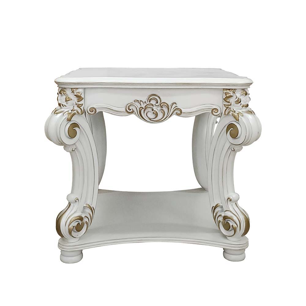 Vendom - End Table - Antique Pearl Finish