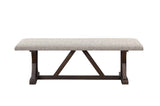 Pascaline - Bench - Gray Fabric, Rustic Brown & Oak Finish