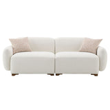 Darius - Sofa With 2 Pillows - Beige Boucle