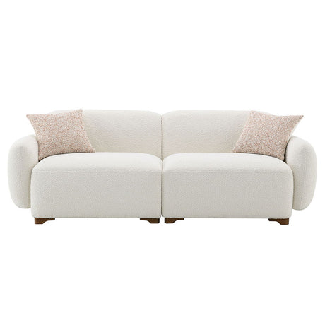 Darius - Sofa With 2 Pillows - Beige Boucle