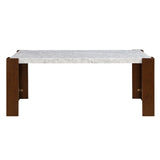 Hettie - Dining Table With Engineering Stone Top - Brown