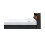 Eos - Queen Bed - Walnut & Black Finish