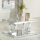 Breena - Rectangular Mirrored Acrylic Coffee Table - Silver