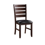 Urbana - Side Chair (Set of 2) - Black Synthetic Leather & Cherry Finish