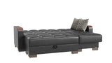 Ottomanson Armada X - Upholstered Convertible Wood Trimmed Chaise Lounge With Storage