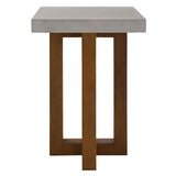 Keven - End Table - Faux Concrete Top & Walnut  Finish