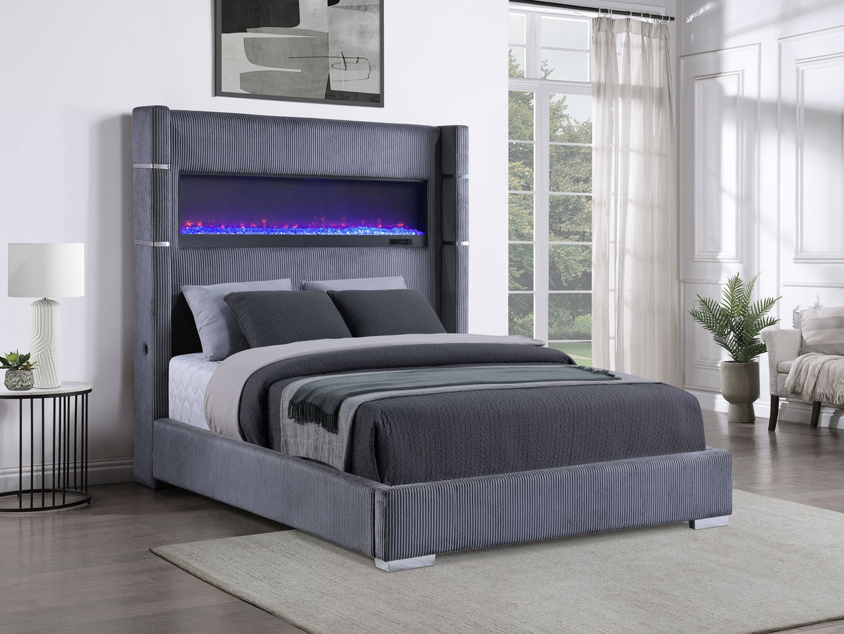 Tisdall - Upholstered Fireplace Bed