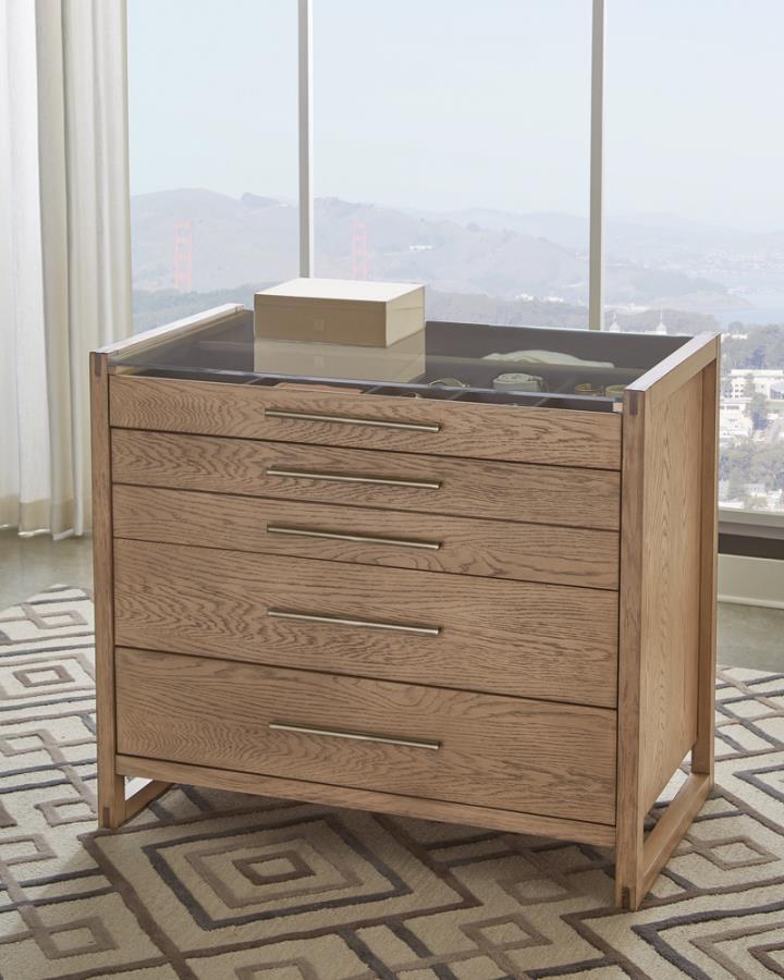 Smithson - 5-Drawer Rectangular Floating Chest - Gray Oak