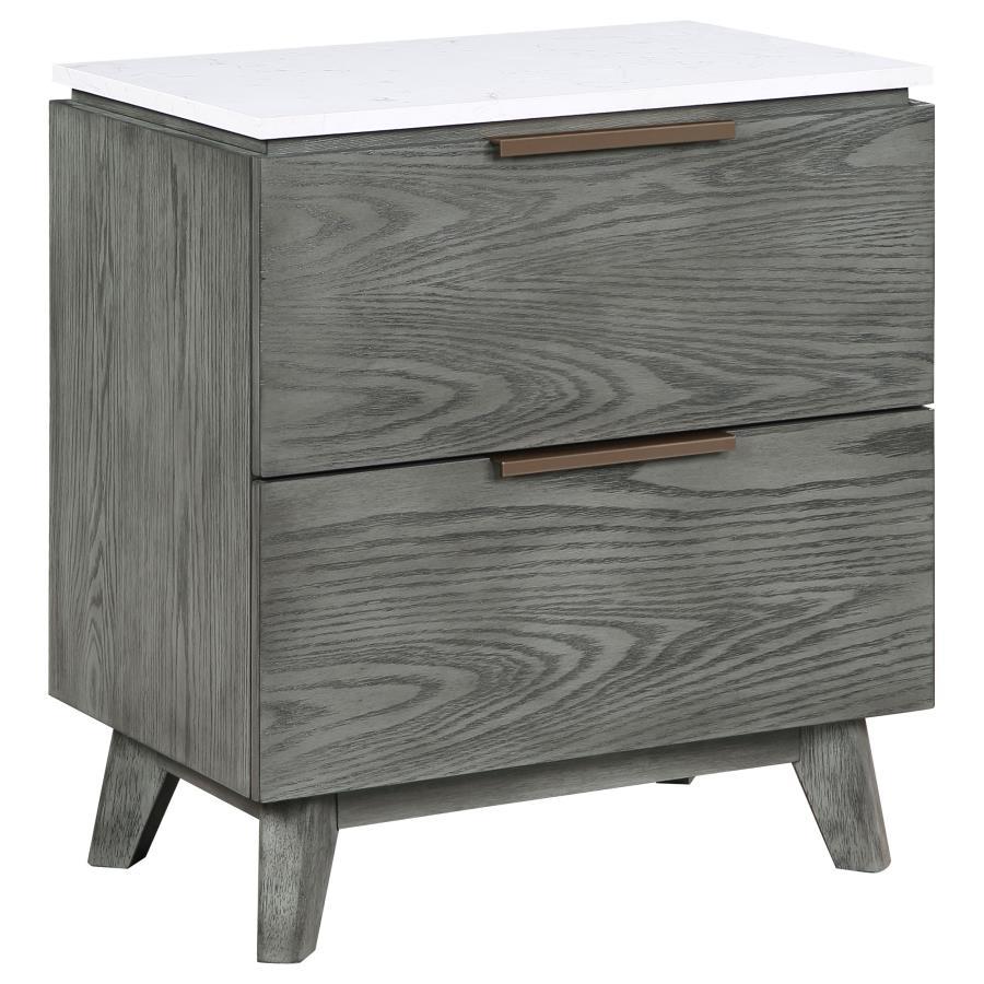 Nathan - 2-Drawer Nightstand - Gray