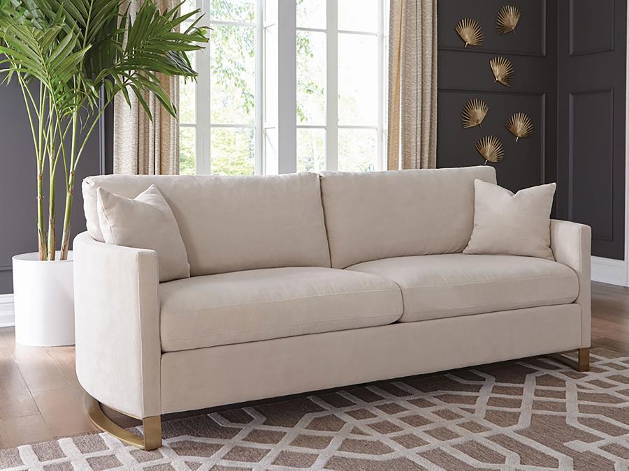 Corliss - Upholstered Arched Arm Sofa - Beige