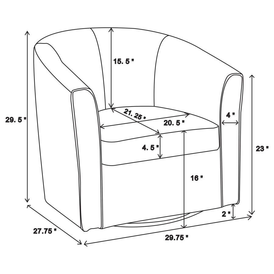 Turner - Upholstered Barrel Back Swivel Chair