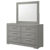 Ives - 6-Drawer Dresser And Mirror - Gray High Gloss