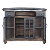 Rahma - Bar Table - Antique Ebony Top Grain Leather & Aluminum