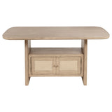 Kailani - Cane Counter Height Storage Dining Table - Beige Oak