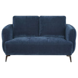 Lively - Chenille Upholstered Modern Track Arm Loveseat - Blue