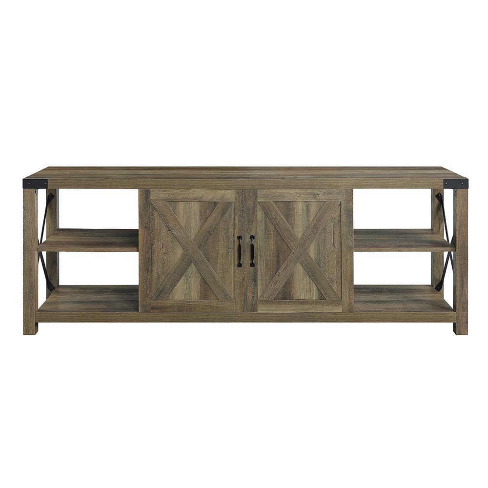 Abiram - TV Stand - Rustic Oak Finish