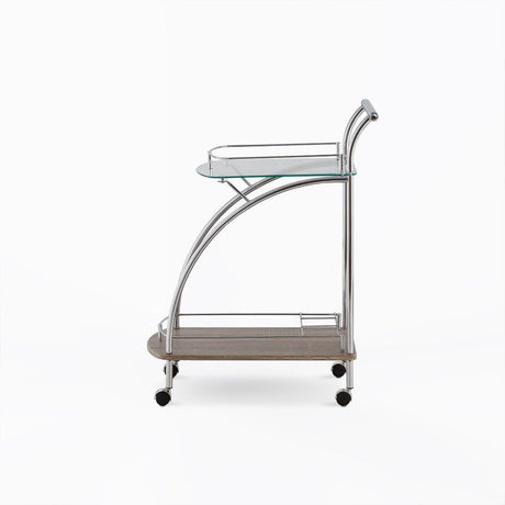 Badin - Serving Cart - Chrome & Clear Glass