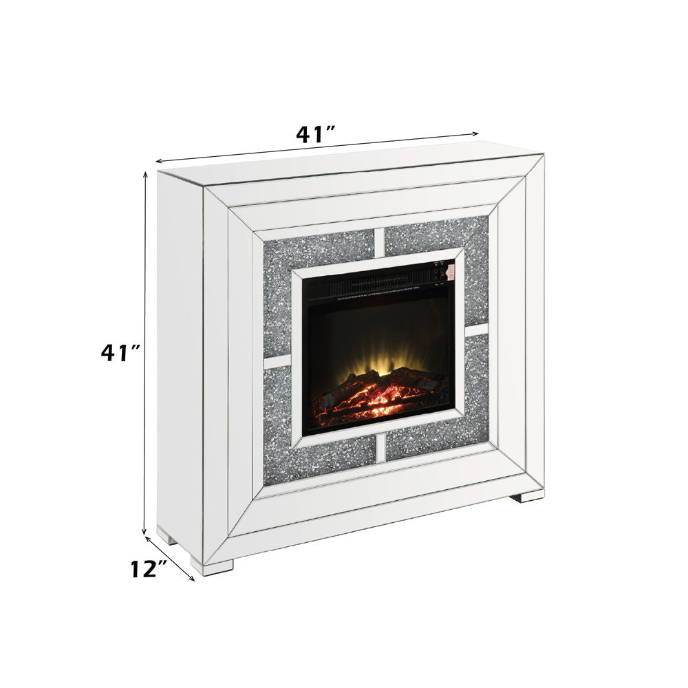 Noralie - Fireplace - Mirrored & Faux Diamonds - 41"