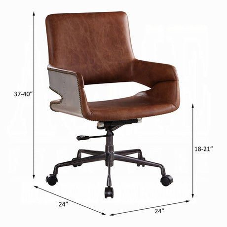 Kamau - Executive Office Chair - Vintage Cocoa Top Grain Leather