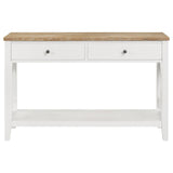 Hollis - 2-Drawer Wood Entryway Console Table - Brown And White