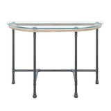 Brantley - Side Table - Clear Glass & Sandy Gray Finish