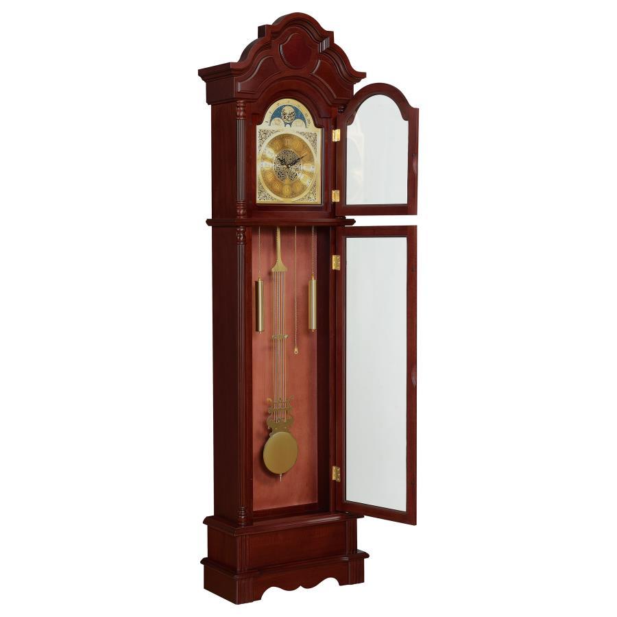 Diggory - Grandfather Clock With Adjustable Chime - Brown Red