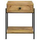 Declan - 1-Drawer Wood Accent Side Table - Natural Mango