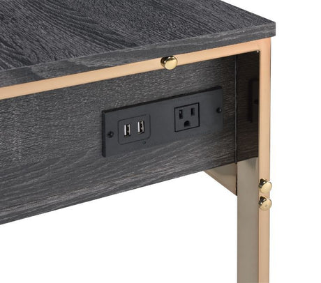 Perle - Writing Desk - Champagne Gold & Black Finish