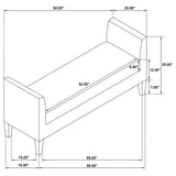 Rex - Fabric Upholstered Accent Bench With Armrests - Vanilla