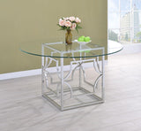 Starlight - Round Glass Top Metal Dining Table